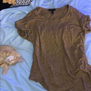 Forever 21 Loose-Fitting Brown T-Shirt with Pocket